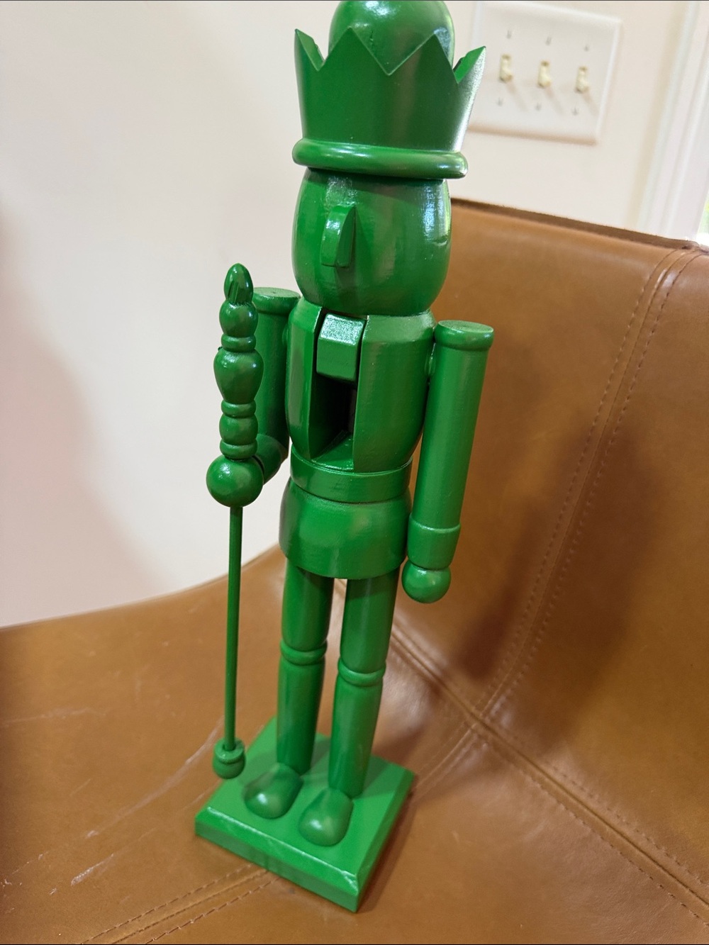 Green Wooden Nutcracker King Figurine